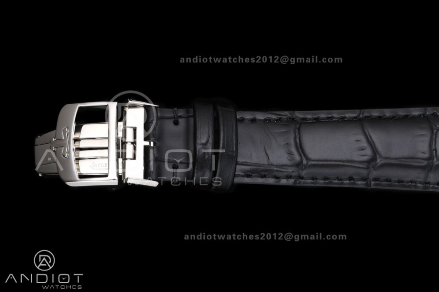 Master Ultra Thin Moon SS RZF 1:1 Best Edition Silver Dial on Black Leather Strap SA925 Super Clone
