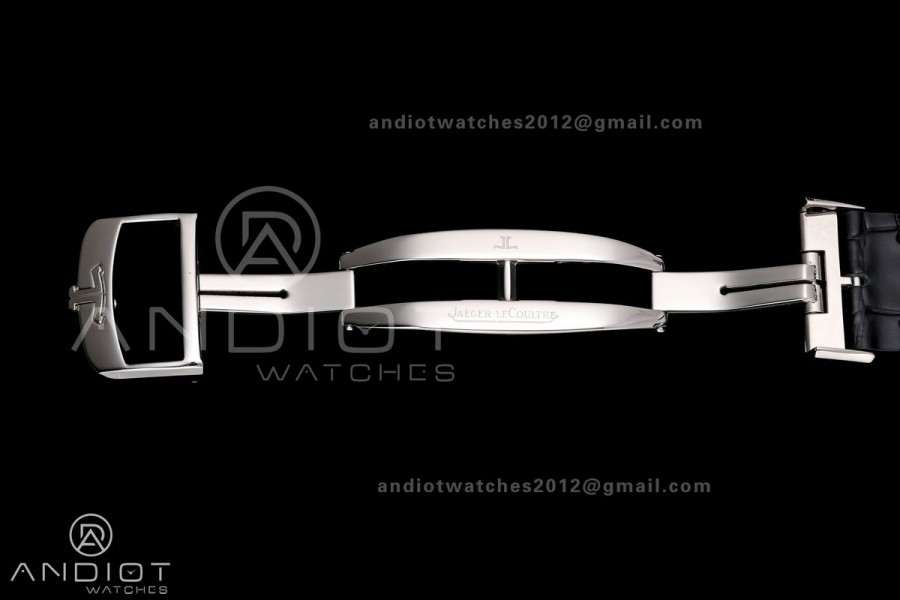 Master Ultra Thin Moon SS RZF 1:1 Best Edition Silver Dial on Black Leather Strap SA925 Super Clone
