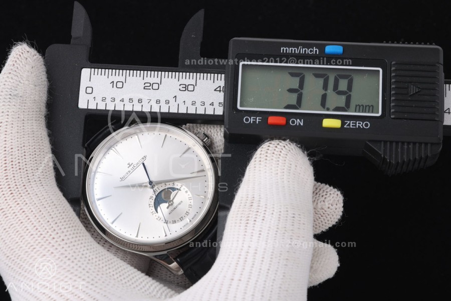 Master Ultra Thin Moon SS RZF 1:1 Best Edition Silver Dial on Black Leather Strap SA925 Super Clone