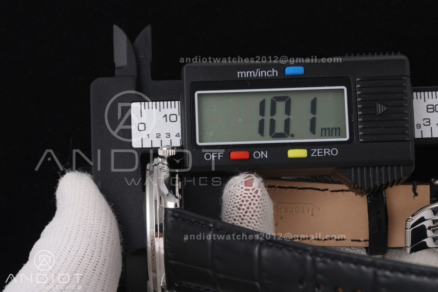 Master Ultra Thin Moon SS RZF 1:1 Best Edition Silver Dial on Black Leather Strap SA925 Super Clone