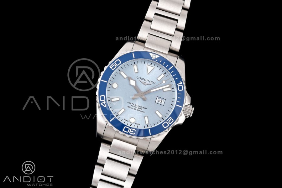 HydroConquest SS U8F 1:1 Best Edition Ice Blue Dial on SS Bracelet SA3135