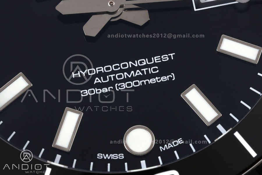HydroConquest SS U8F 1:1 Best Edition Black Dial on SS Bracelet SA3135