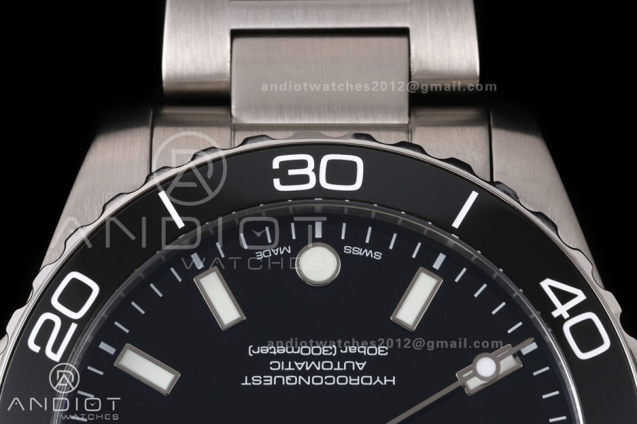 HydroConquest SS U8F 1:1 Best Edition Black Dial on SS Bracelet SA3135