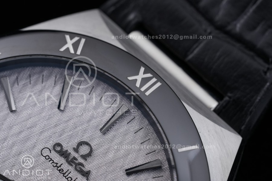 Constellation Black Ceramic SS VSF 1:1 Best Edition Gray Dial on Black Gummy Strap A8900 Super Clone