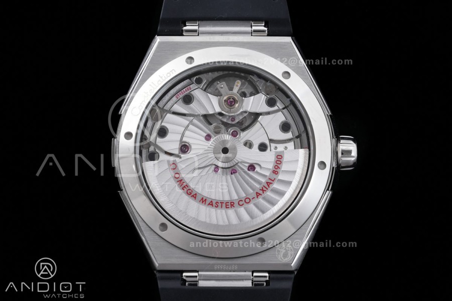 Constellation Black Ceramic SS VSF 1:1 Best Edition Gray Dial on Black Gummy Strap A8900 Super Clone