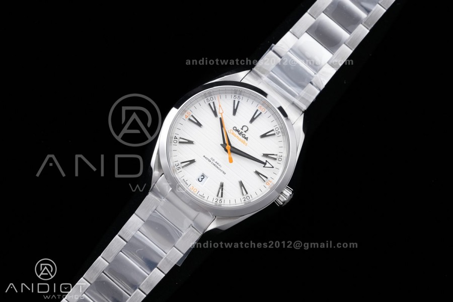 Aqua Terra 150M Master Chronometers VSF 1:1 Best Edition White Dial Orange Hand on SS Bracelet A8900 Super Clone