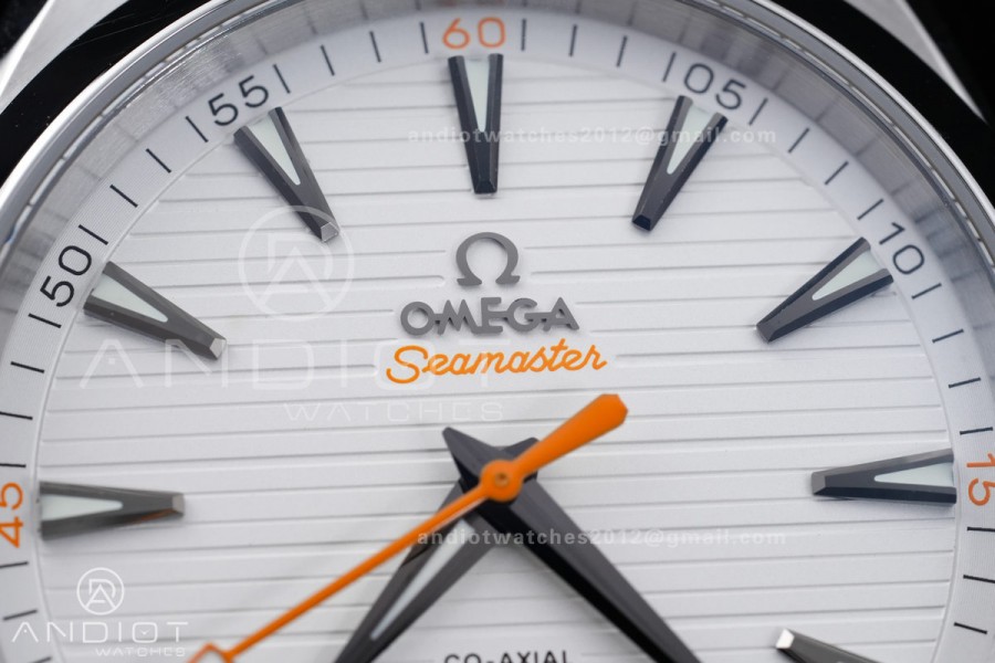 Aqua Terra 150M Master Chronometers VSF 1:1 Best Edition White Dial Orange Hand on SS Bracelet A8900 Super Clone