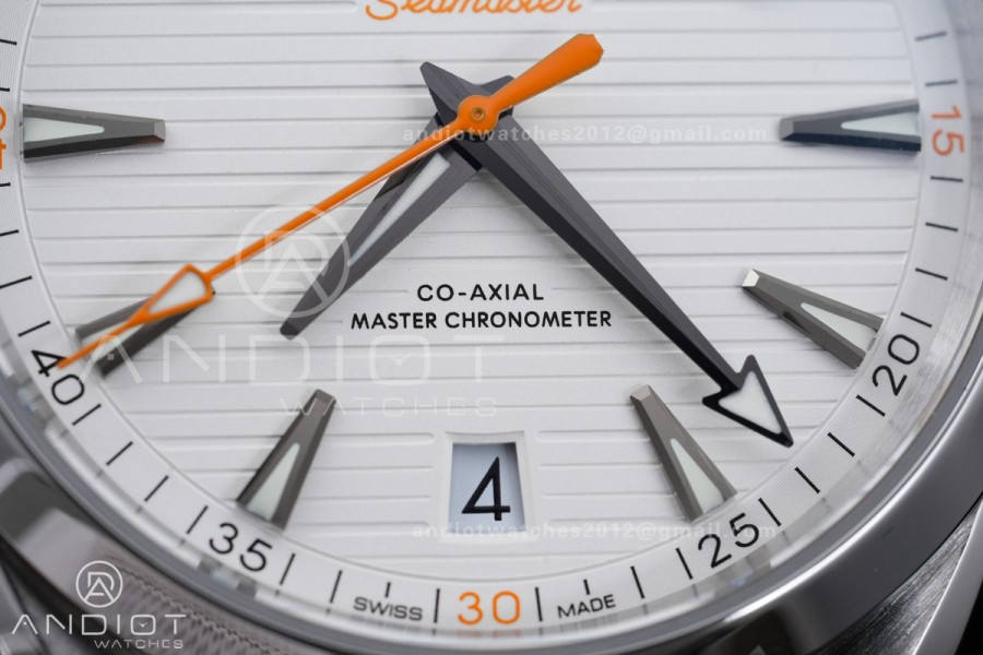 Aqua Terra 150M Master Chronometers VSF 1:1 Best Edition White Dial Orange Hand on SS Bracelet A8900 Super Clone