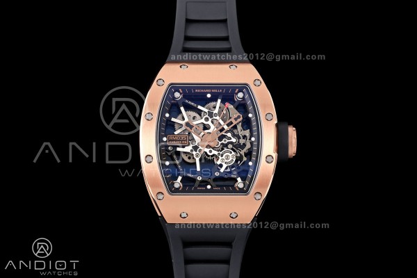 Mille Studio RM035 Americas RG Skeleton Dial on Bl...