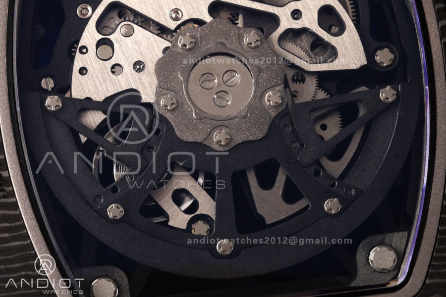 Mille Studio RM035-02 NTPT 1:1 Best Edition Skeleton Dial on Red Rubber Strap RMAL1 Super Clone Free Sprung