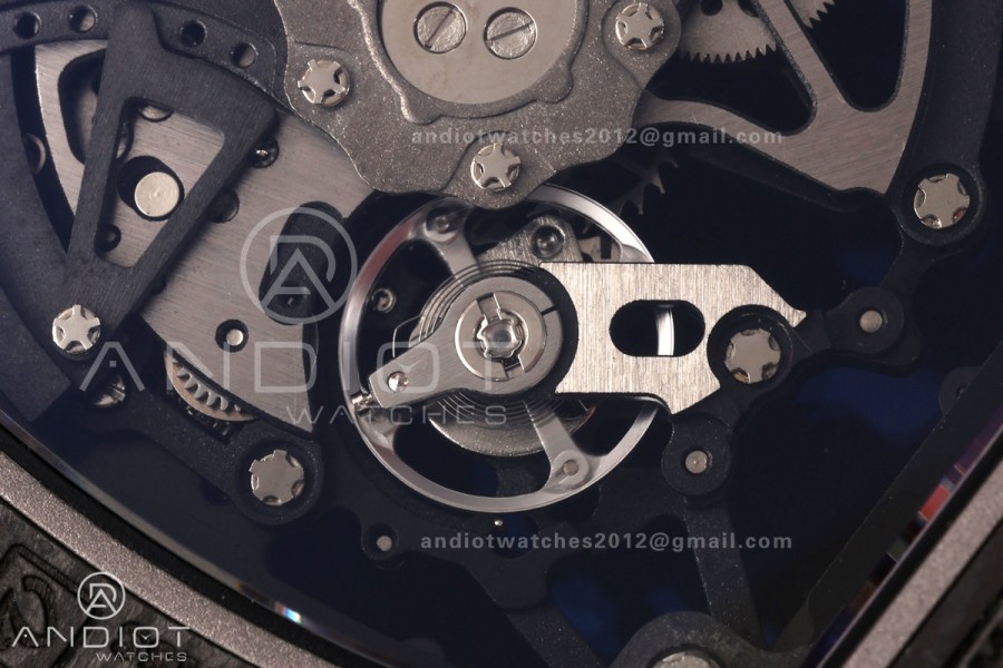 Mille Studio RM035-02 NTPT 1:1 Best Edition Skeleton Dial on Red Rubber Strap RMAL1 Super Clone Free Sprung