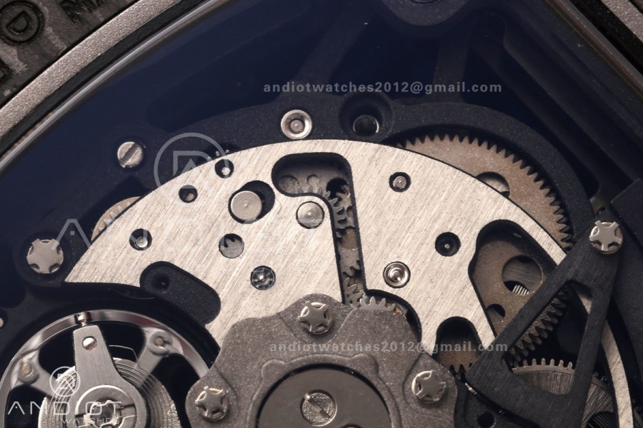 Mille Studio RM035-02 NTPT 1:1 Best Edition Skeleton Dial on Red Rubber Strap RMAL1 Super Clone Free Sprung
