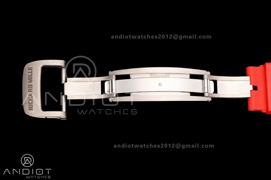 Mille Studio RM035-02 NTPT 1:1 Best Edition Skeleton Dial on Red Rubber Strap RMAL1 Super Clone Free Sprung