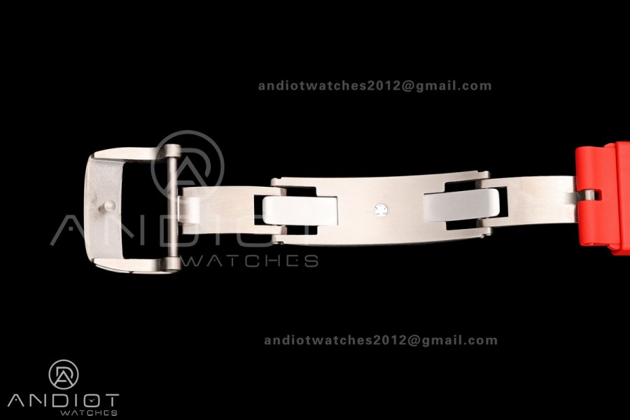 Mille Studio RM035-02 NTPT 1:1 Best Edition Skeleton Dial on Red Rubber Strap RMAL1 Super Clone Free Sprung
