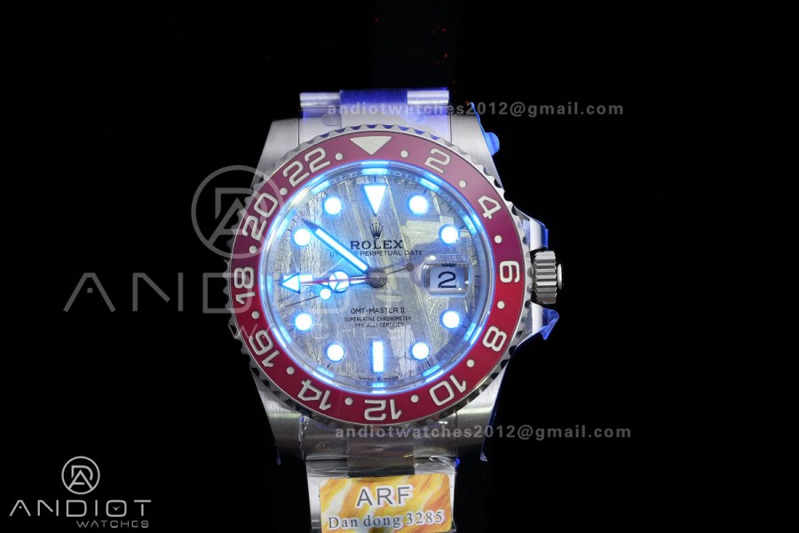 GMT-Master II Blue/Red Ceramic ARF 1:1 Best Edition Meteorite Dial On Oyster Bracelet DD3285 CHS