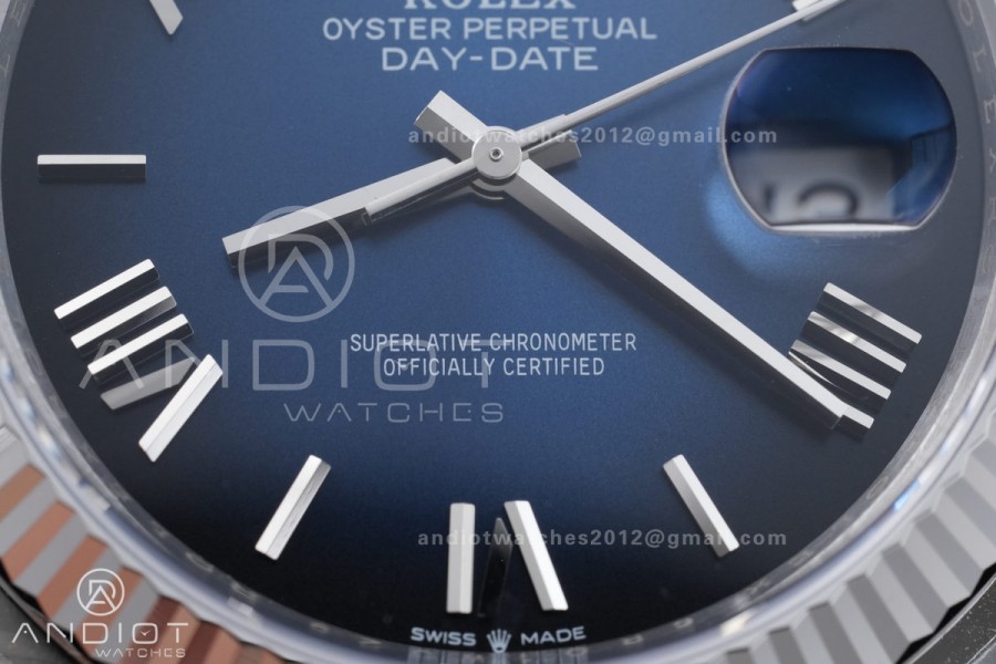 DayDate 40 228239 VSF 1:1 Best Edition Blue Ombre Roman Dial on President Bracelet VS3255