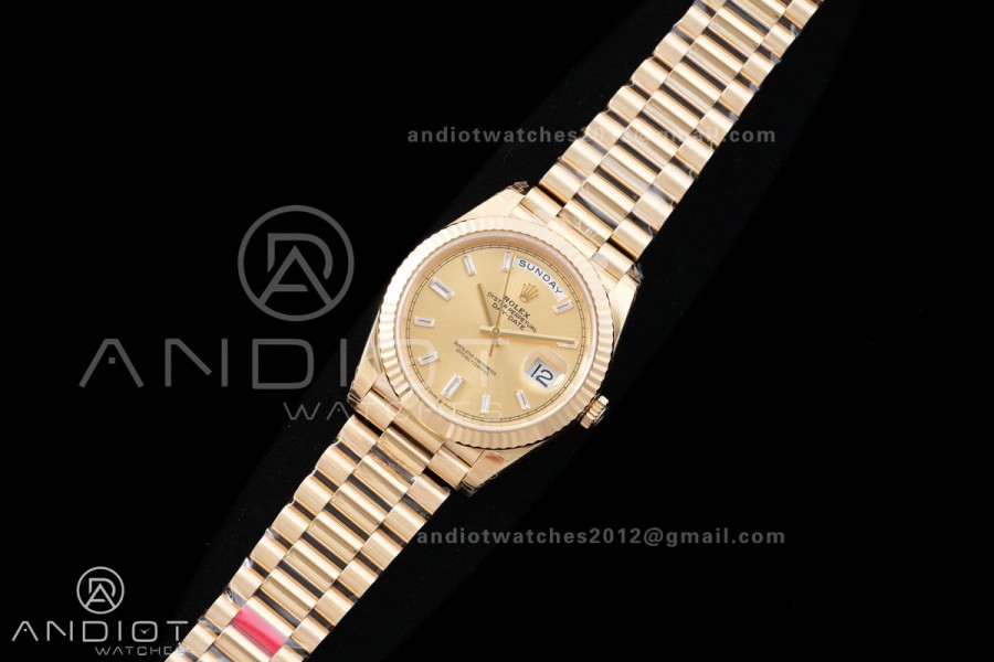DayDate 40 228238 VSF 1:1 Best Edition YG Crystal Dial on President Bracelet VS3255 