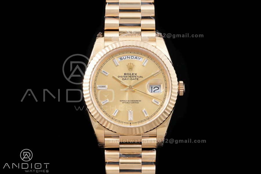 DayDate 40 228238 VSF 1:1 Best Edition YG Crystal Dial on President Bracelet VS3255 