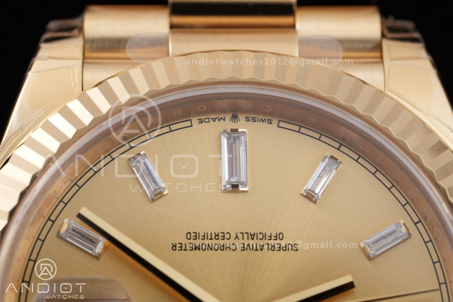 DayDate 40 228238 VSF 1:1 Best Edition YG Crystal Dial on President Bracelet VS3255 