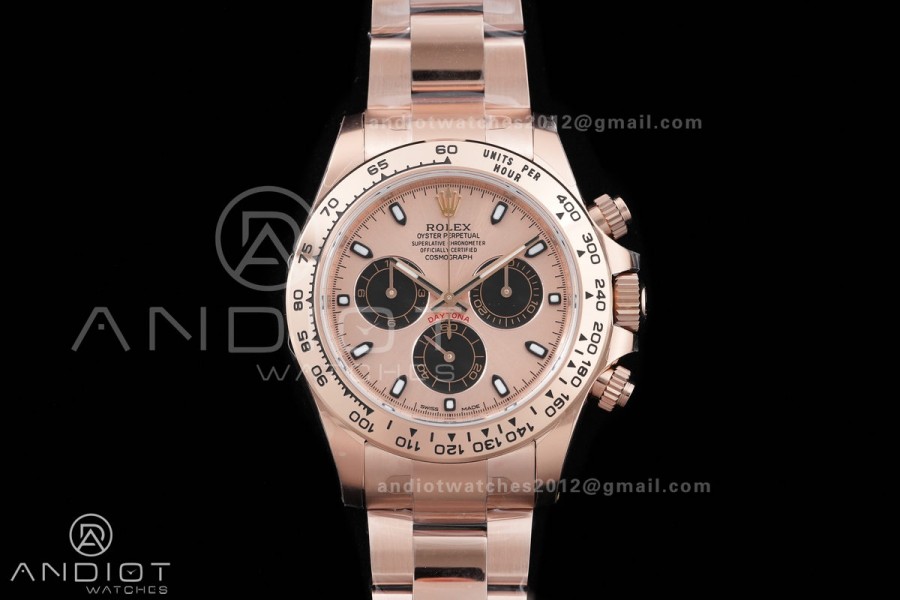 Daytona 116505 RG VSF V3 Gain Weight 1:1 Best Edition RG/Black Dial on RG Bracelet DD4130 (180g)