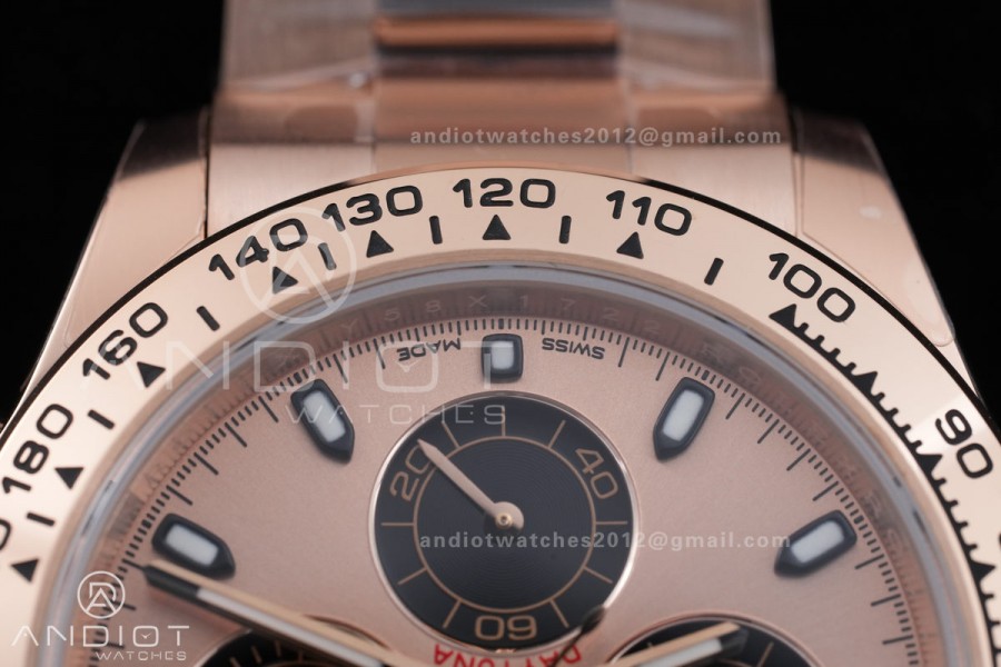 Daytona 116505 RG VSF V3 Gain Weight 1:1 Best Edition RG/Black Dial on RG Bracelet DD4130 (180g)