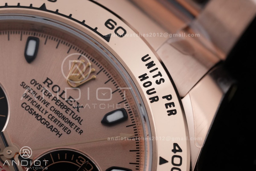 Daytona 116505 RG VSF V3 Gain Weight 1:1 Best Edition RG/Black Dial on RG Bracelet DD4130 (180g)