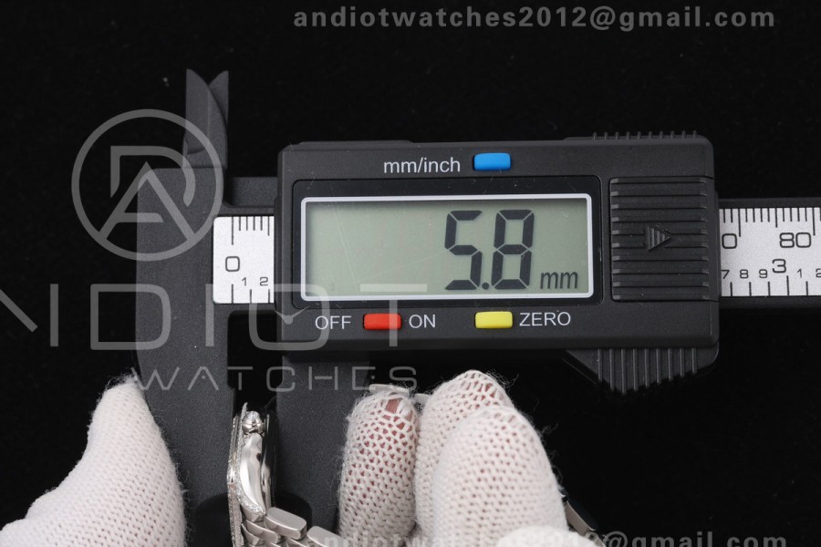 Panthère Ladies 19mm SS AF 1:1 Best Edition White Dial Diamonds Bezel on SS Bracelet Ronda Quartz