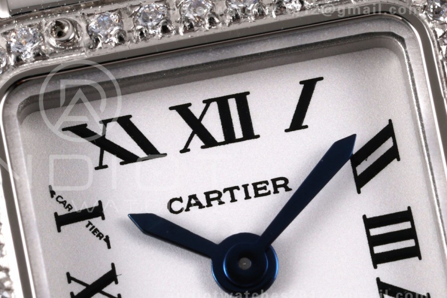 Panthère Ladies 19mm SS AF 1:1 Best Edition White Dial Diamonds Bezel on SS Bracelet Ronda Quartz