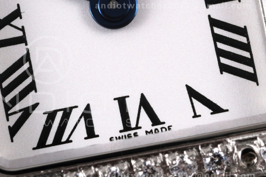 Panthère Ladies 19mm SS AF 1:1 Best Edition White Dial Diamonds Bezel on SS Bracelet Ronda Quartz