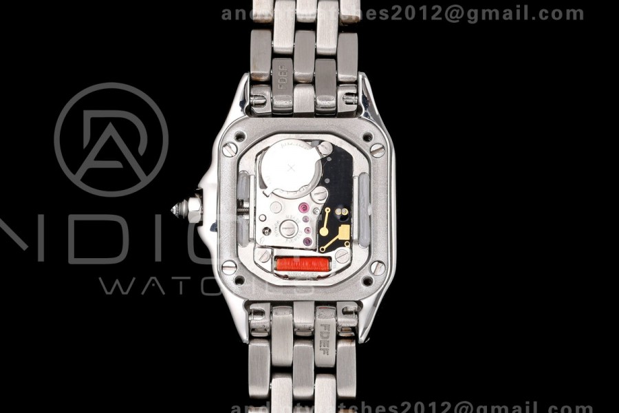 Panthère Ladies 19mm SS AF 1:1 Best Edition White Dial Diamonds Bezel on SS Bracelet Ronda Quartz