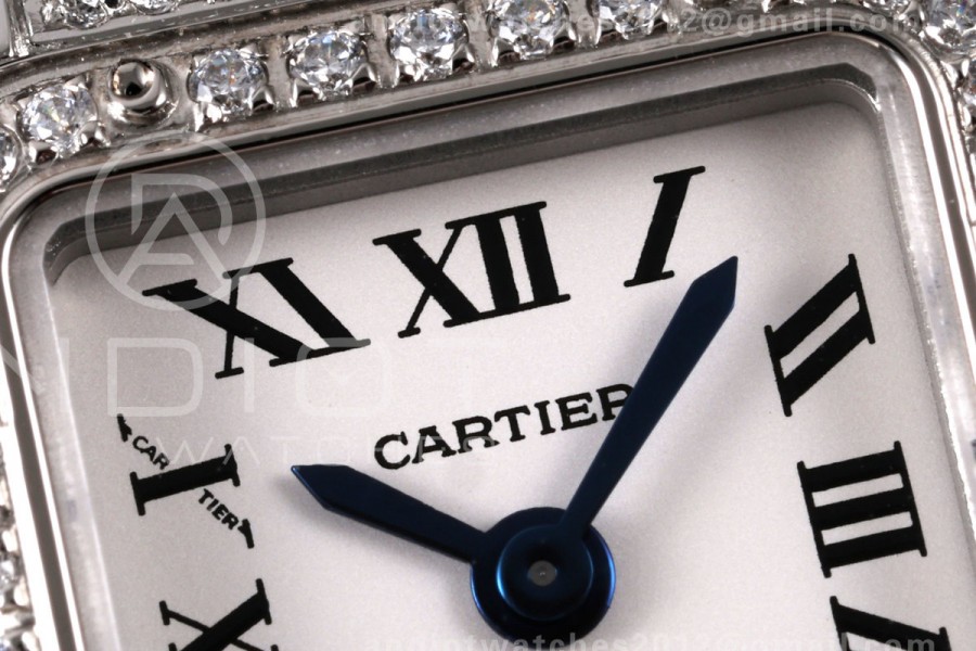 Panthère Ladies 19mm SS AF 1:1 Best Edition White Dial Full Diamonds case on SS Bracelet Ronda Quartz