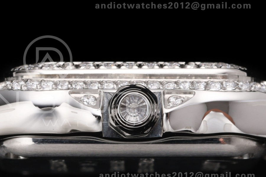 Panthère Ladies 19mm SS AF 1:1 Best Edition White Dial Full Diamonds case on SS Bracelet Ronda Quartz
