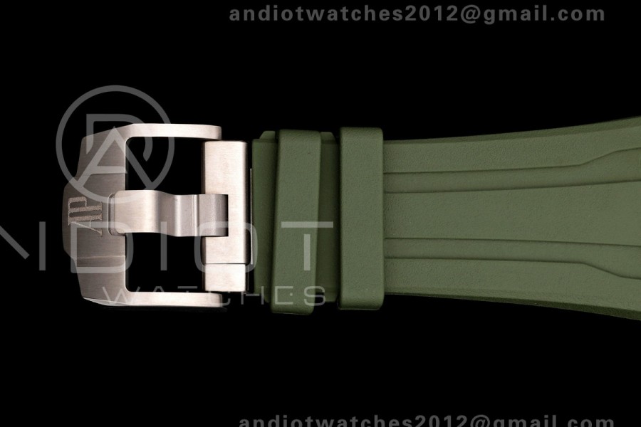 Royal Oak Offshore 26420 Titanium DDF 1:1 Best Edition Green/Black Dial on Green Rubber Strap DD4401 Super Clone