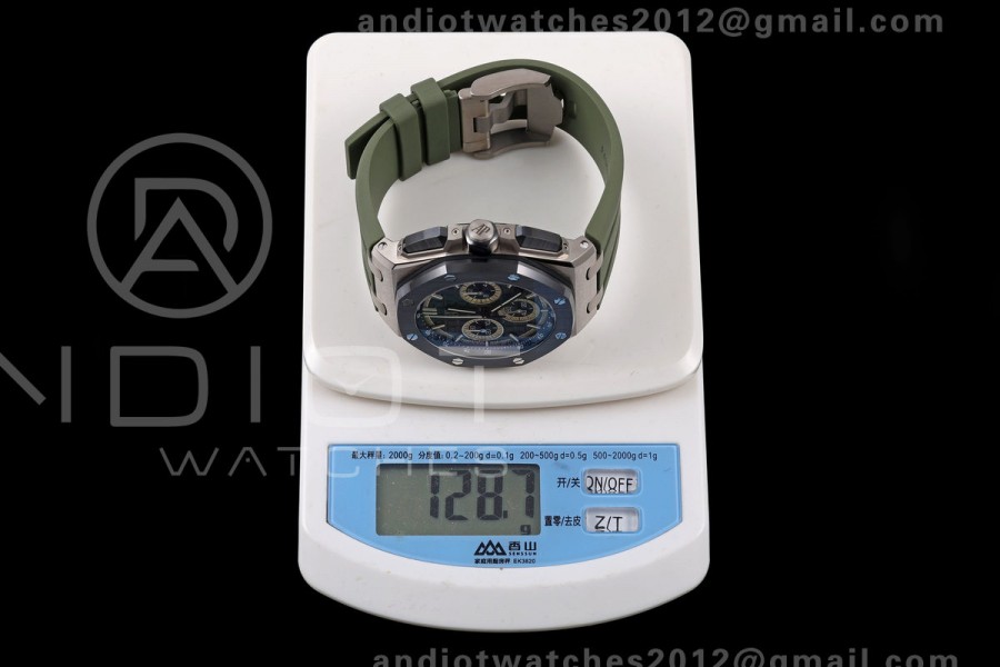 Royal Oak Offshore 26420 Titanium DDF 1:1 Best Edition Green/Black Dial on Green Rubber Strap DD4401 Super Clone