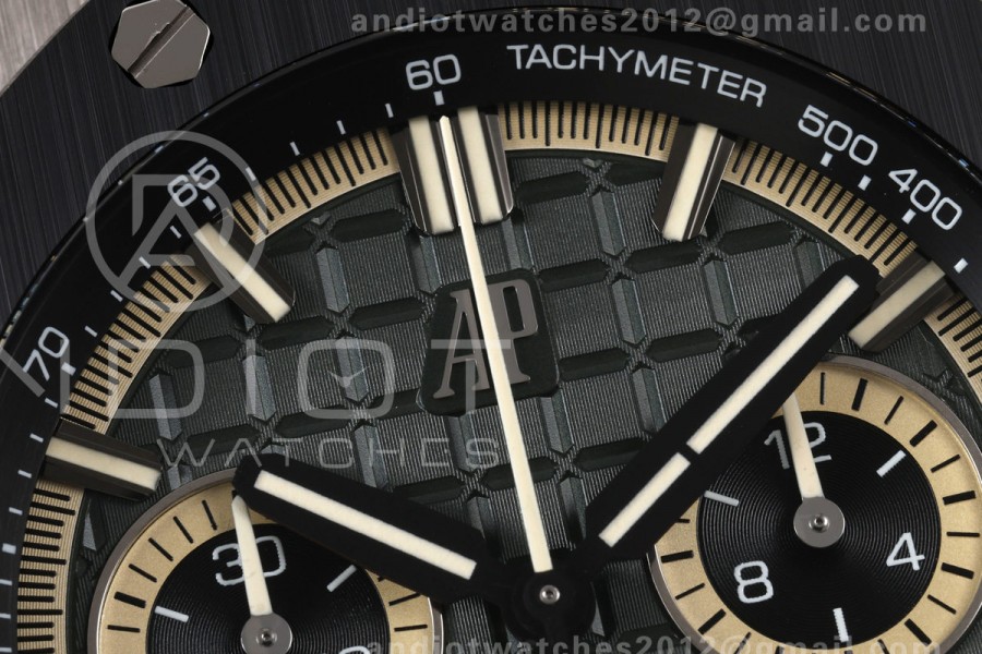 Royal Oak Offshore 26420 Titanium DDF 1:1 Best Edition Green/Black Dial on Green Rubber Strap DD4401 Super Clone