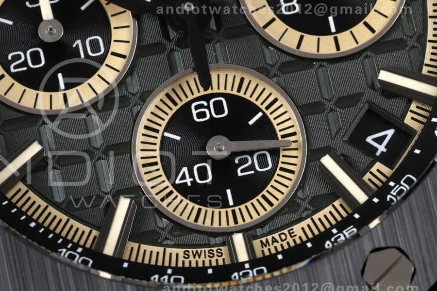 Royal Oak Offshore 26420 Titanium DDF 1:1 Best Edition Green/Black Dial on Green Rubber Strap DD4401 Super Clone