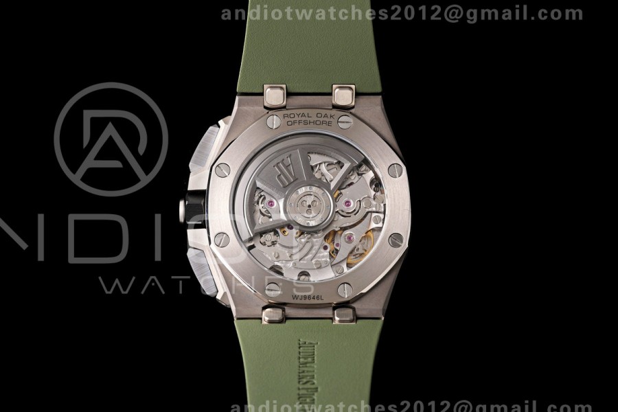 Royal Oak Offshore 26420 Titanium DDF 1:1 Best Edition Green/Black Dial on Green Rubber Strap DD4401 Super Clone