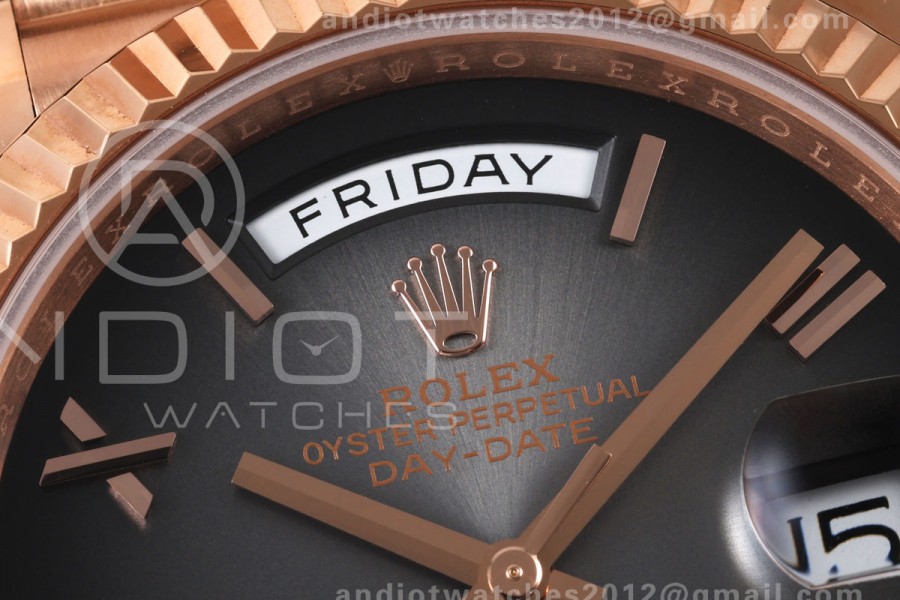 DayDate 40 228235 QF 1:1 Best Edition Gray Ombre Roman Dial on President Bracelet JH3255 Free Sprung V9