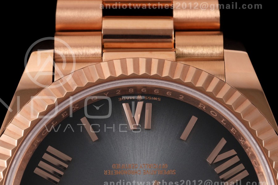 DayDate 40 228235 QF 1:1 Best Edition Gray Ombre Roman Dial on President Bracelet JH3255 Free Sprung V9