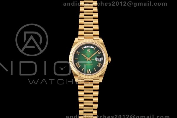 DayDate 40 228238 QF 1:1 Best Edition Green Ombre ...