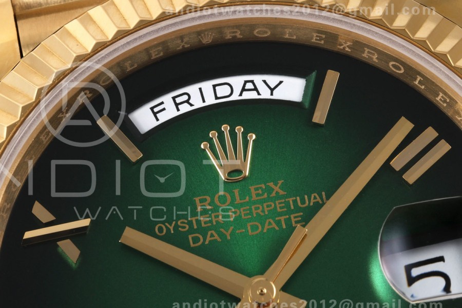 DayDate 40 228238 QF 1:1 Best Edition Green Ombre Roman Dial on President Bracelet JH3255 Free Sprung V9