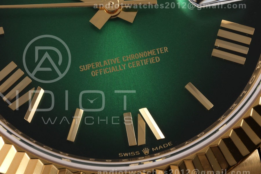 DayDate 40 228238 QF 1:1 Best Edition Green Ombre Roman Dial on President Bracelet JH3255 Free Sprung V9