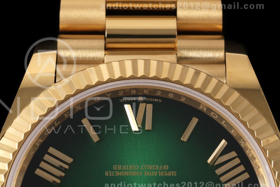 DayDate 40 228238 QF 1:1 Best Edition Green Ombre Roman Dial on President Bracelet JH3255 Free Sprung V9