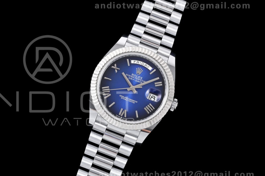 DayDate 40 228239 QF 1:1 Best Edition Blue Ombre Roman Dial on President Bracelet JH3255 Free Sprung V9