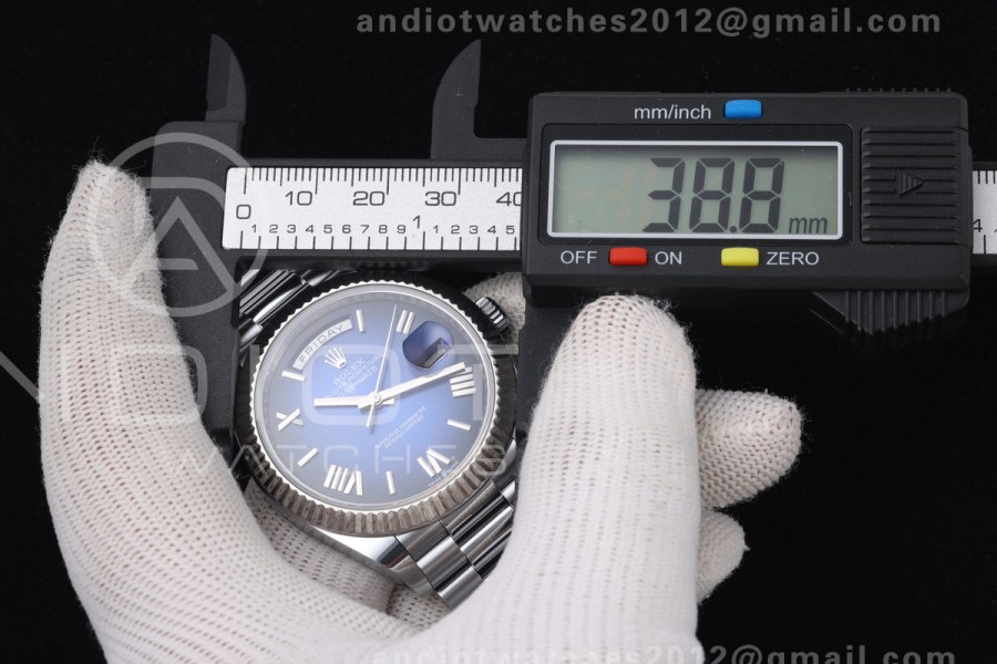 DayDate 40 228239 QF 1:1 Best Edition Blue Ombre Roman Dial on President Bracelet JH3255 Free Sprung V9