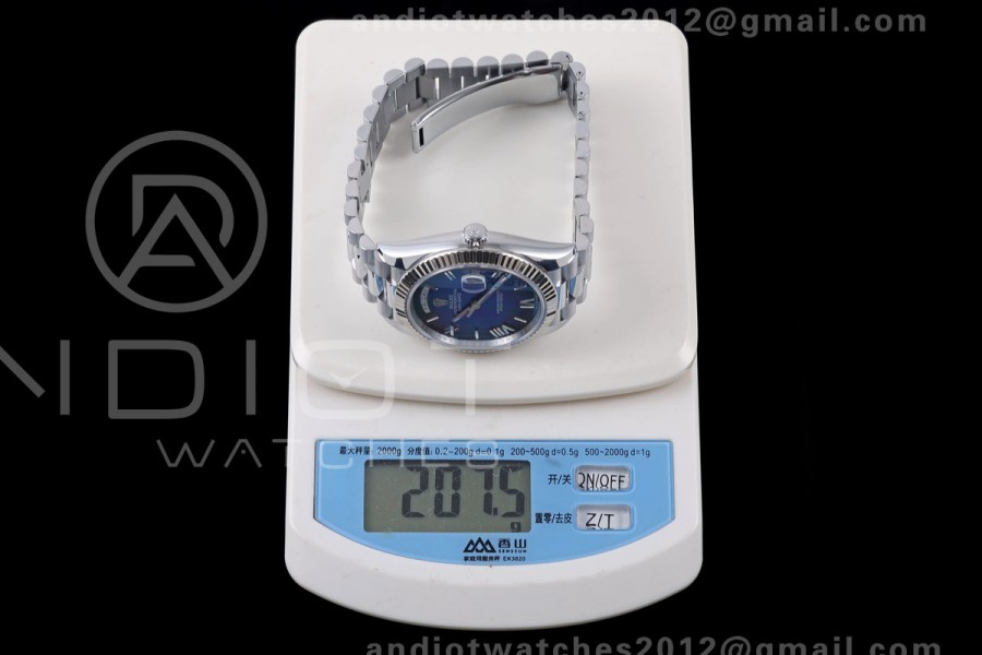 DayDate 40 228239 QF 1:1 Best Edition Blue Ombre Roman Dial on President Bracelet JH3255 Free Sprung V9