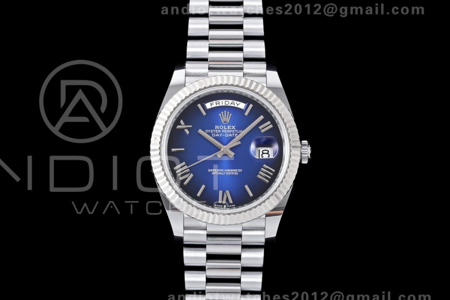 DayDate 40 228239 QF 1:1 Best Edition Blue Ombre Roman Dial on President Bracelet JH3255 Free Sprung V9