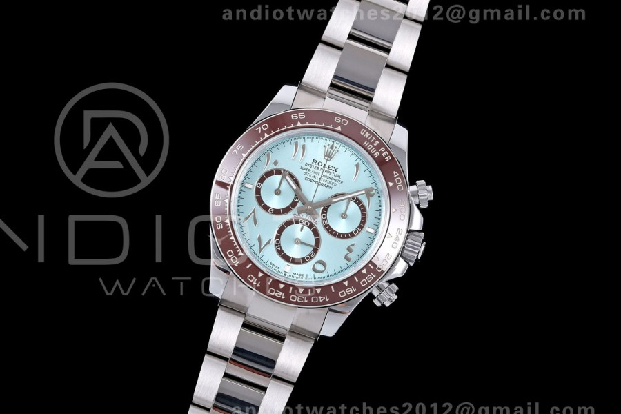 Daytona 126506 QF 1:1 Best Edition Ice Blue Arabic Dial on SS Bracelet JH4131 Free Sprung  (Weighted) 193g