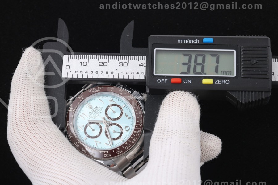 Daytona 126506 QF 1:1 Best Edition Ice Blue Arabic Dial on SS Bracelet JH4131 Free Sprung  (Weighted) 193g