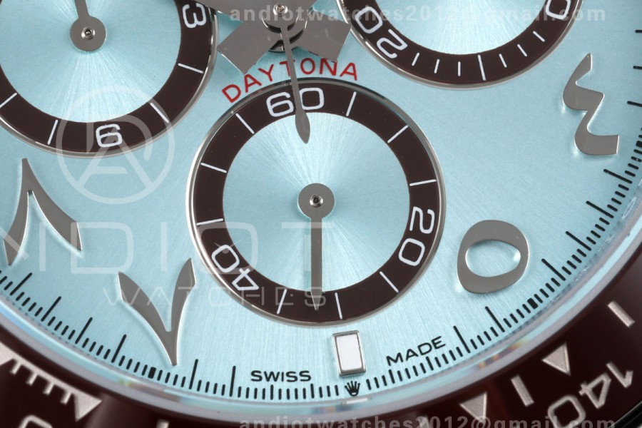 Daytona 126506 QF 1:1 Best Edition Ice Blue Arabic Dial on SS Bracelet JH4131 Free Sprung  (Weighted) 193g